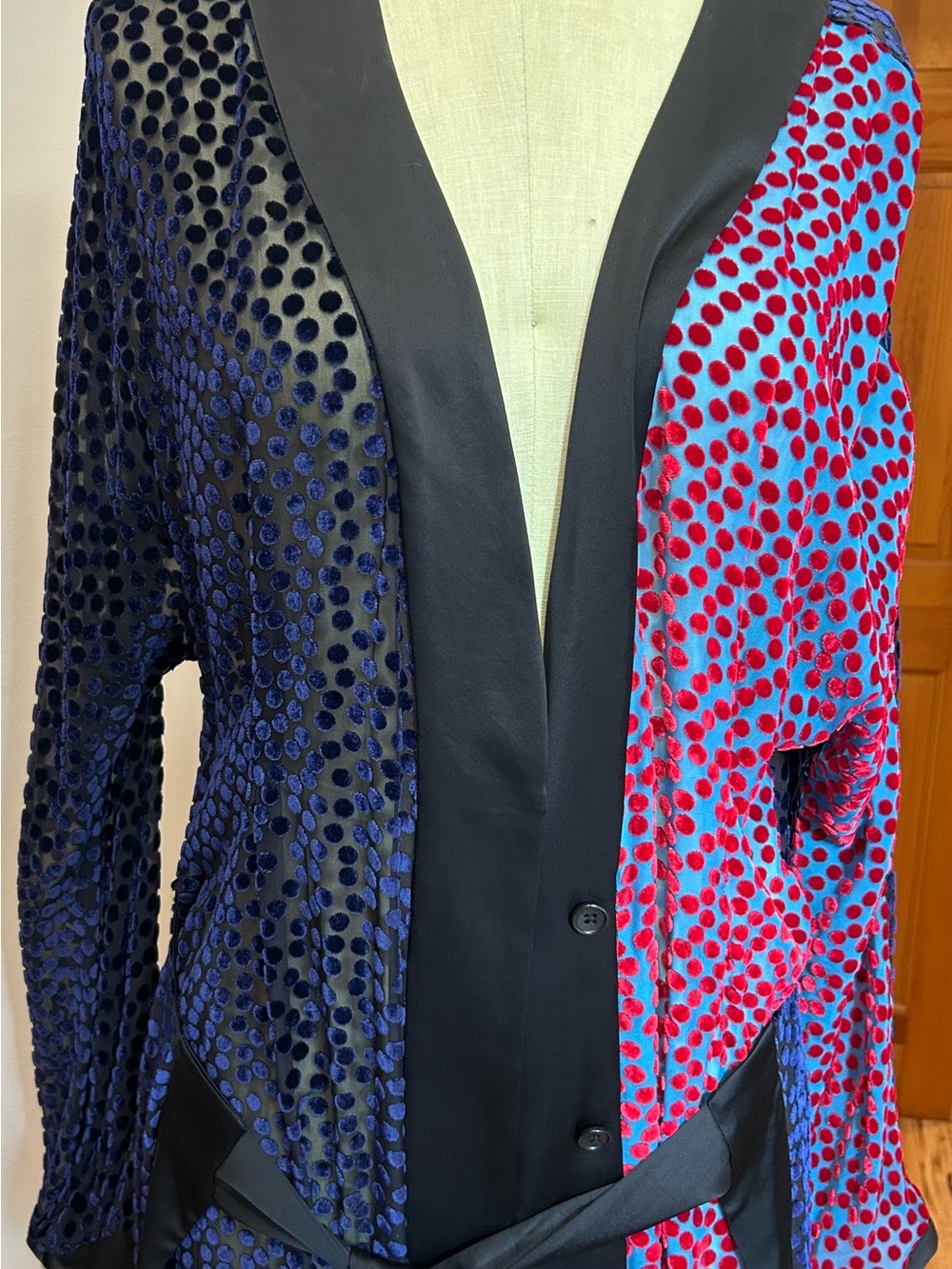 Diane Von Furstenberg Burnout Velvet Kimono Wrap Dress Size Medium - Picture 7 of 9